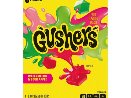 Gushers Watermelon & Sour Apple Fruit Flavored Snacks 136g For Sale