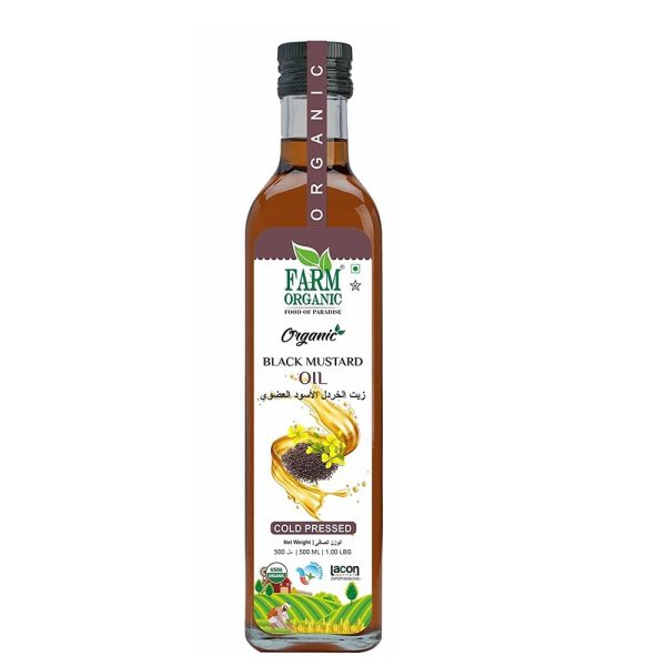 Farm Organic Gluten Free Black Mustard Oil - 500 ml Online Hot Sale