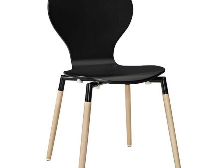 Path Dining Wood Side Chair in Black Hot on Sale