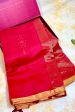 Handloom Silk Cotton Chanderi Saree - Star Motif - Maroon Cheap