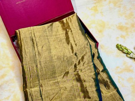 Handloom Chanderi Silk Saree With Lace - Green Discount