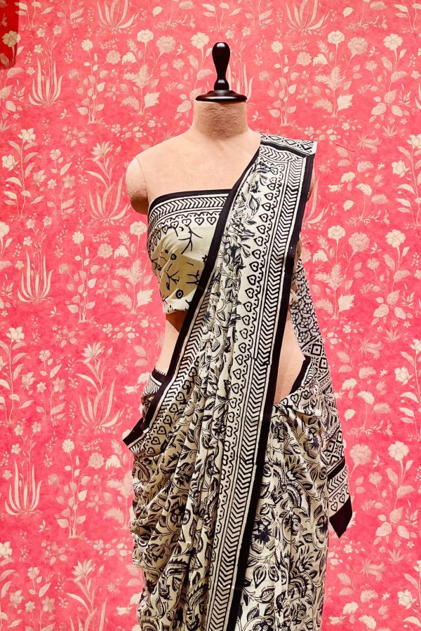 Cotton Hand Block Print Saree Fashion