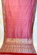 Real Zari Handloom Kadhua Banarasi Shalu Silk Satin Saree - Small Border - Sangita - All Gold Zari - Peach Red Hot on Sale