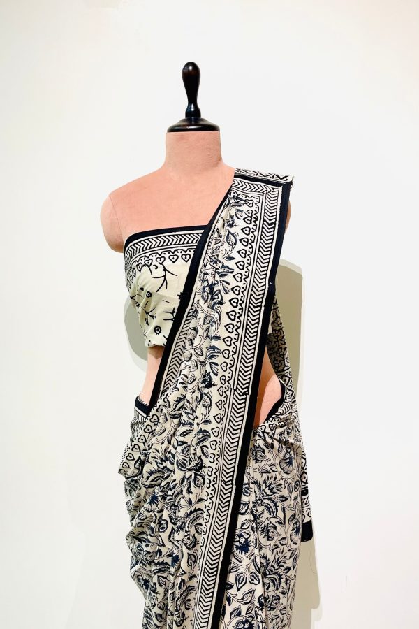 Cotton Hand Block Print Saree Fashion