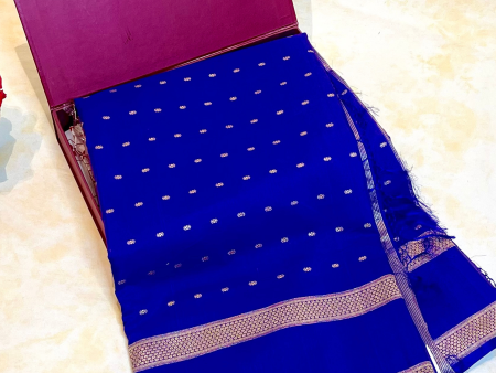 Handloom Kadhua Banarasi Saree - Purple Silver Buti For Cheap