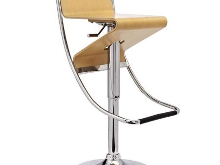 Zig-Zag Bar Stool in Natural Fashion