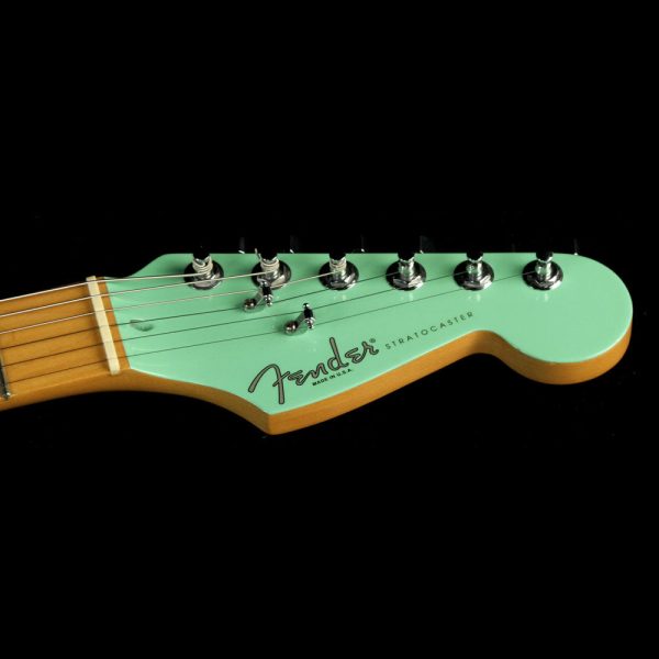 Used 1995 Fender American Standard Stratocaster Electric Guitar Surf Green with Matching Headstock For Sale